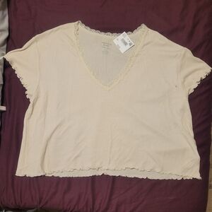 AE Soft & Sexy Cropped Waffle T-Shirt